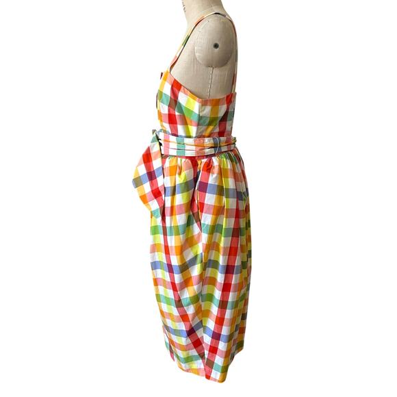Christopher John Rogers x Target Multicolor Check Gingham Midi Dress Size 12 - Picture 6 of 8